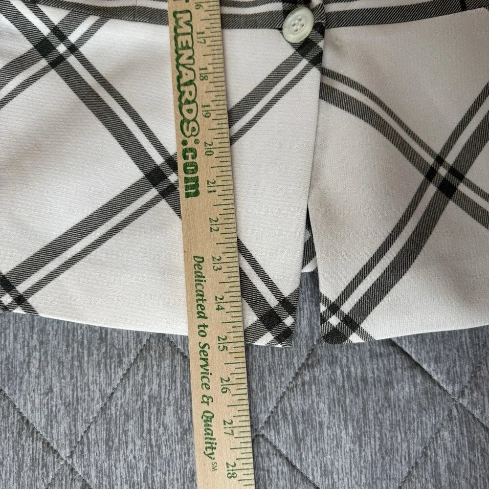 Classiques Entier Plaid Blazer Jacket L Peplum Hem Wool Blend Career Chic Office
